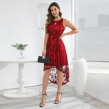 Women Date Dress Summer Butterfly Embroidery Mesh Lace Dress