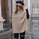 Women Knitted Sweater Autumn and Winter Turtleneck Shawl Knitted