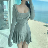 Women Dresses Women Dress Suit Cardigan Sling Dress