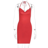 Women Dresses Spring Bow Backless Short Dress (Bla0420)