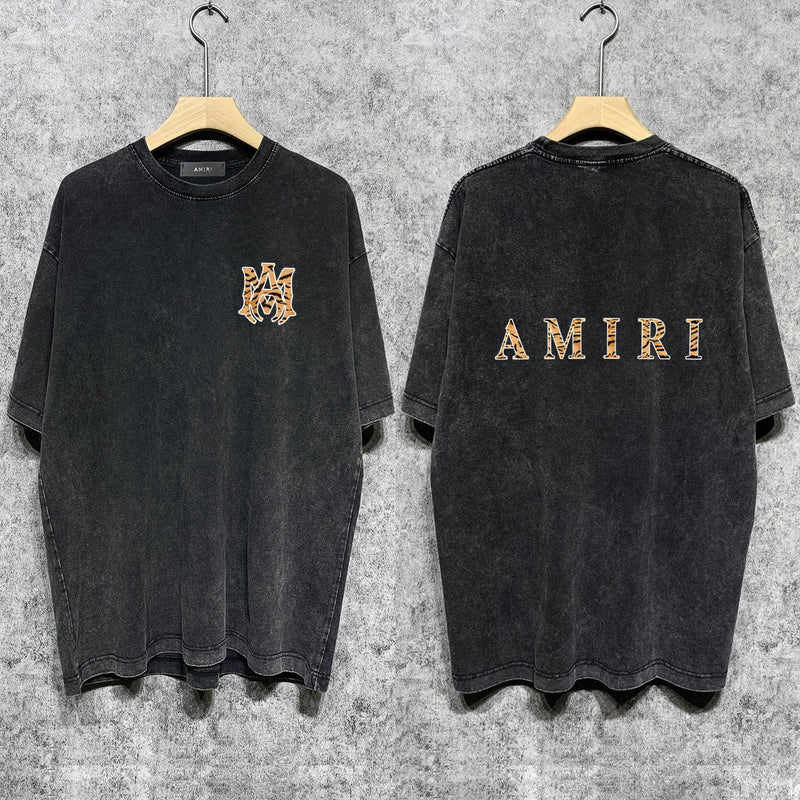 Amiri T-shirt Washed and Worn Retro Short Sleeve T-shirt
