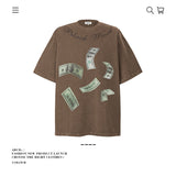 American vintage street T-shirt pure cotton retro men's and women's summer loose