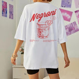 Negroni Women Back Print Retro Style T-Shirts Cocktail Drink