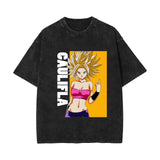 Washed vintage short-sleeved T-shirt oversize