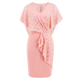 Women Date Dress Summer Polka Dot Printed Chiffon Dress V-neck Hip Skirt