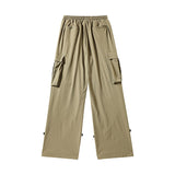 Women Sweatpants Multi-Pocket Workwear Sweatpants Loose Wide-Leg Casual Pants