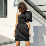 Women Dress Spring/Summer off-the-Shoulder Puff Sleeves Formal Dress Dress