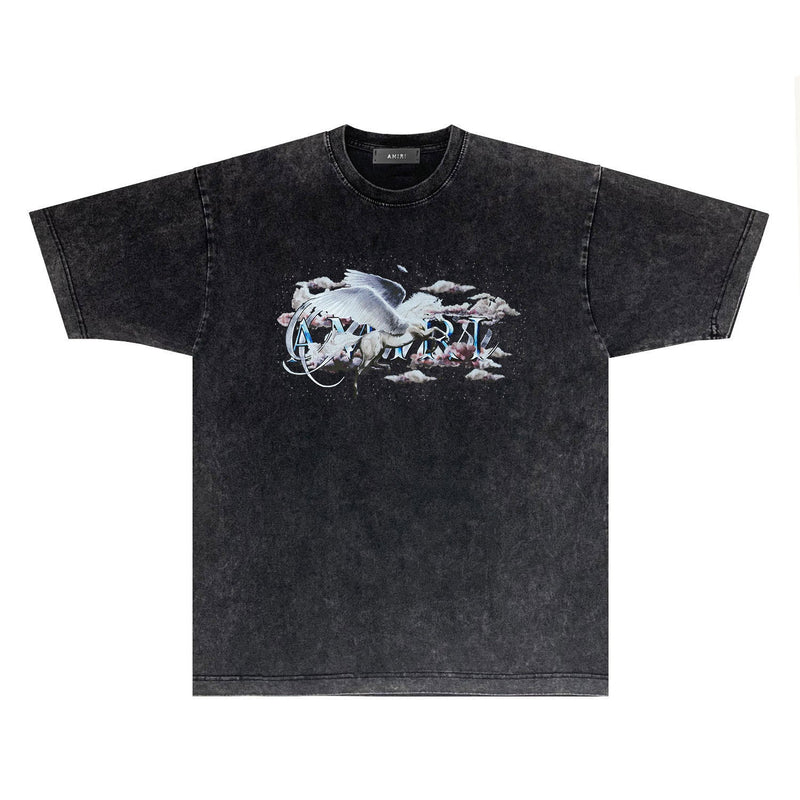 Amiri T Shirts Washed and Worn Retro Short Sleeve T-shirt