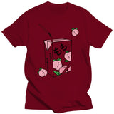 New Kawaii Peach Juice Japanese Casual Harajuku Shirt Pink