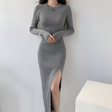 Women Maxi Dress Spring and Autumn Knitted Dress