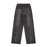 Men Jeans Men and Women Retro Straight-Leg Trousers