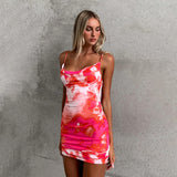 Women Dresses Summer Slim-Fit Hip-Wrapped Short Dress Sling Dress
