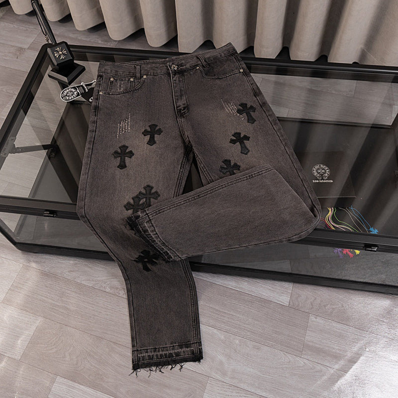 CHH Chrome Hearts Jeans Unisex Casual Loose Jeans