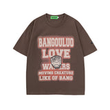 Men T Shirt Gothic Alphabet Graffiti Print Short Sleeve T-shirt