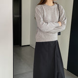 Women Winter Knitted Sweater Hollow Hole round Neck Sweater Autumn Loose-Fitting Long Sleeve Sweater Ht09