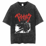 Men Streetwear Vintage Black Tshirt Harajuku Japanese Anime