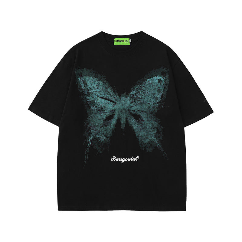 Men T Shirt Summer Butterfly Graffiti Short Sleeve T-shirt