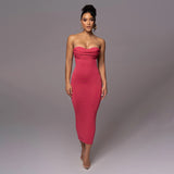 Women Dresses Summer Slim Fit Hip Skirt Shoulder Strap Dress