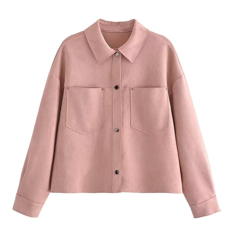 Women Jacket Autumn Leisure Suede Jacket Shirt Coat