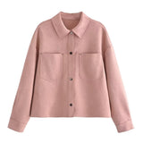 Women Jacket Autumn Leisure Suede Jacket Shirt Coat