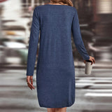 Women Dress Autumn and Winter Leisure V-neck Long-Sleeve Dress