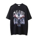 Men Vintage T-Shirt Devil Science Fiction Printed Short Sleeve T-shirt