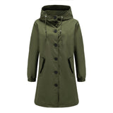 Women Trench Coat Autumn and Winter Waterproof Anorak Women's Casual Long Coat