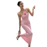 Women Dresses Summer Casual Slim Fit Long Dress Butterfly Flower Dress