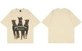 Vintage Doberman Dog Graphic Print Man T-Shirt Oversized