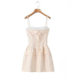 Women Dresses Spring/Summer Bow Lace Sling Dress (Xds0414)