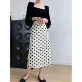 Women Skirt Autumn Sheath Polka Dot Skirt