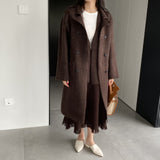 Women Cardigan Sweater Autumn and Winter Woolen Coat Two-Piece Vest Set Double Breasted Turn-down Collar Coat A3387