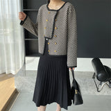 Women Cardigan Sweater Zebra Striped Coat Autumn Square Collar Top 2t375