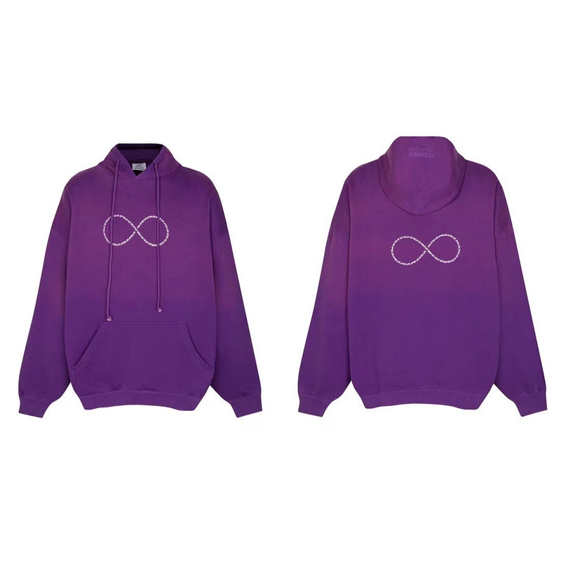 Vetements Hoodie Autumn and Winter VTM Wash Shabby Gradient Purple Loose Hooded Sweater