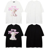 Men T Shirt Gothic Letter Graffiti Couple Short Sleeve T-shirt