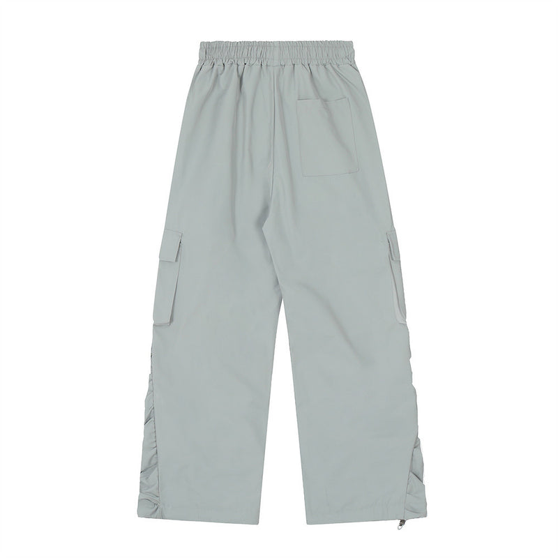 Men Sweatpants Pleated Loose Casual Trousers Men's Business Shirt Elastic Drawstring Jogger Pants