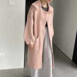 Women Cardigan Sweater Autumn and Winter Sweater Coat Button Turn-down Collar Coat Az2218