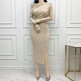 Women Dresses Long Sleeve Dress Spring Long Skirt Pleated