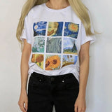 Van Gogh Painting Vintage Fashion Aesthetic White T-Shirt