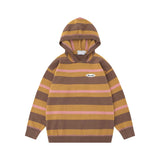 Unisex Sweater Autumn Striped Hooded Stitching Sweater