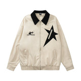 Men Jacket Coat Autumn and Winter Loose Coat Men's Pentagram Jacket