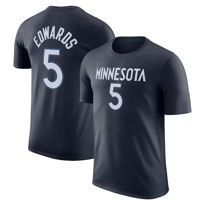 NBA T-Shirts NBA Timberwolves Edwards Downs T-Shirt Sports Short Sleeve