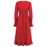 Women Date Dress V-neck Dress Formal Dress