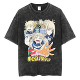 20242024 Fashion Streetwear Men Washed T Shirt Anime