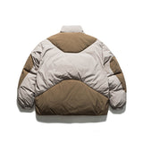 Unisex Winter Cotton Coat Winter Stand-up Collar down Jacket Retro Loose Puffer down Jacket