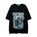 Men T Shirt Vintage Print Short Sleeves T-shirt