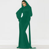 Women Dresses Winter Slim-Fit Hood Split Dress