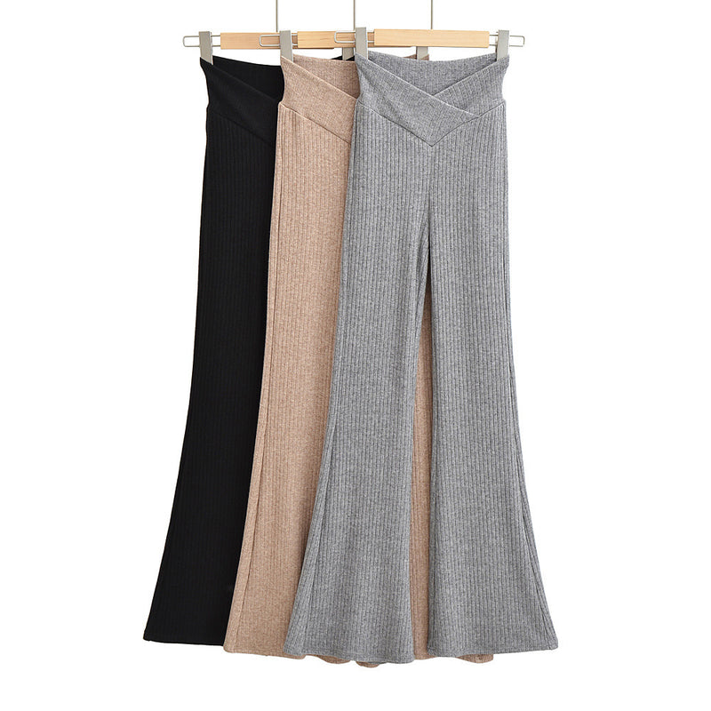 Women Sweatpants Knitted Bootcut Pants Autumn and Winter Yoga Casual Pants