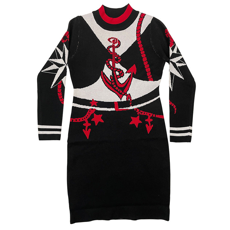 Women Maxi Dress Fall/Winter Long Sleeve Knitted Dress Dress Sweater