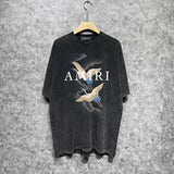 Amiri T-shirt Washed and Worn Retro Short Sleeve T-shirt